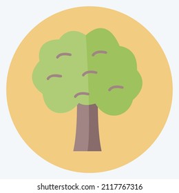 Tree Icon in trendy flat style isolated on soft blue background