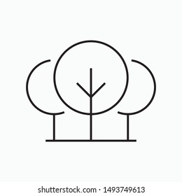 Tree icon. Tree vector art illustration isolated on white background.