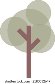 Tree Icon Vector Cirlce Geometric Symbol For Nature, Ecology And Environment In A Flat Color Illustration