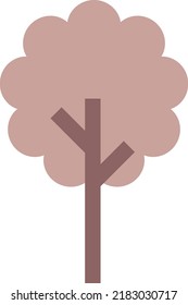 Tree icon vector cloud geometric symbol for nature, ecology and environment in a flat color illustration