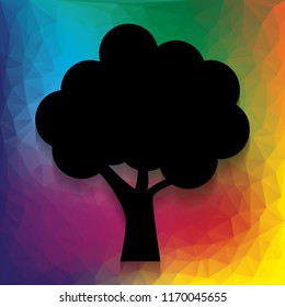 Tree icon. Vector. Flat style black icon on white.