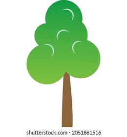 Icono de árbol. Bosque vectorial, parque o planta de jardín aislados en fondo blanco. Elemento de diseño de entorno paisajístico y natural