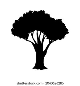 Baumsymbol, Vektorgrafik. Gartengrafik-Schild. Parksymbol. Holzlogo.