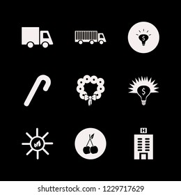 tree icon. tree vector icons set truck, hotel building, christmas wreath and cherry