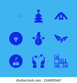 tree icon. tree vector icons set cherry, bookcase flower pot, snowman and dry leaves wind