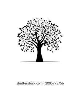 Tree Icon Vector Illustration Black On Stock Vector Royalty Free Shutterstock