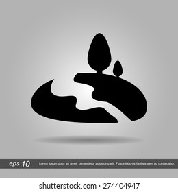 tree  icon vector illustration eps10 on grey background