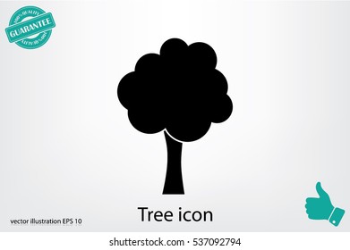 Tree icon vector illustration eps10. Isolated badge for website or app - stock infographics.