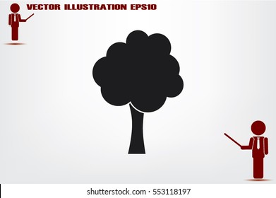 Tree icon vector illustration eps10. Isolated badge for website or app - stock infographics.