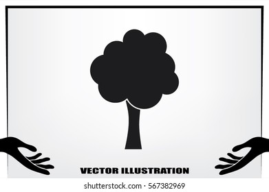 Tree icon vector illustration eps10. Isolated badge for website or app - stock infographics.