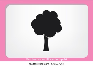 Tree icon vector illustration eps10. Isolated badge for website or app - stock infographics.