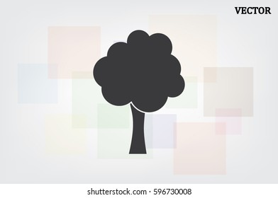 Tree icon vector illustration eps10. Isolated badge for website or app - stock infographics.