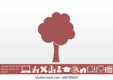 Tree icon vector illustration eps10. Isolated badge for website or app - stock infographics.