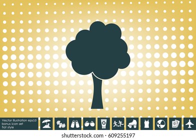 Tree icon vector illustration eps10. Isolated badge for website or app - stock infographics.