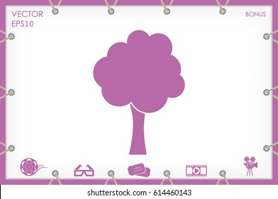 Tree icon vector illustration eps10. Isolated badge for website or app - stock infographics.