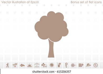 Tree icon vector illustration eps10. Isolated badge for website or app - stock infographics.
