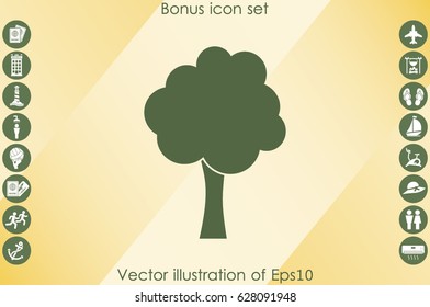 Tree icon vector illustration eps10. Isolated badge for website or app - stock infographics.