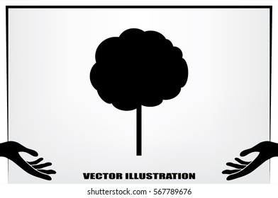 Tree icon vector illustration. Isolated badge for website or app - stock infographics 