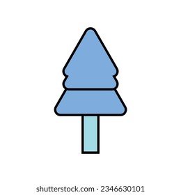 Tree Icon Vector Illustration. Tree Lineal Color Icon