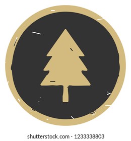 Tree icon vector illustration on gray background. Simple icon