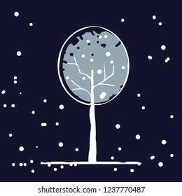 Tree icon vector illustration on dark background. Eps10