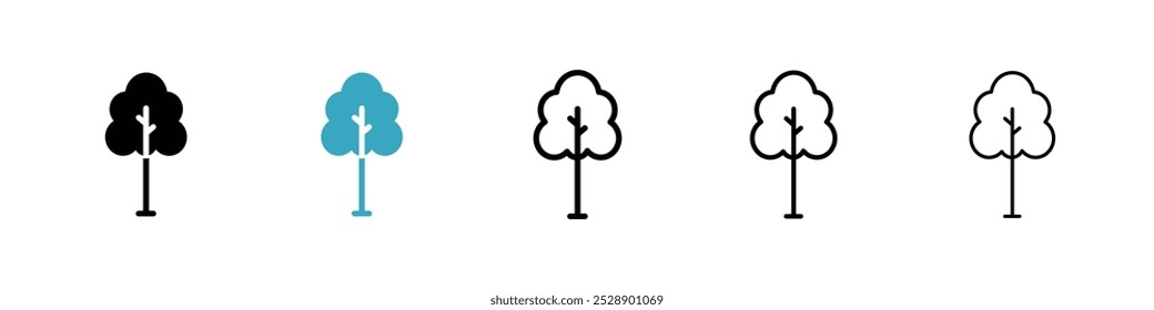 Conjunto de Ilustración vectorial de icono de árbol