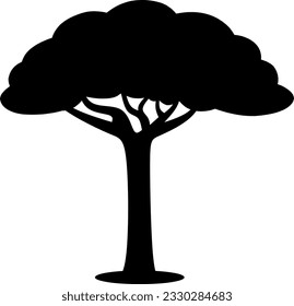 Tree icon vector illustration. Tree silhouette for icon, symbol or sign. Single tree symbol for design about plant, forest, nature, environment and ecology. Simple single icon of plant