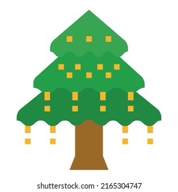Tree Icon Vector Illustration, Wood, Nature