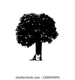 Tree icon vector illustrator silhouettes on white background