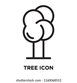 Tree icon vector isolated on white background, Tree transparent sign , line symbol or linear element design in outline style