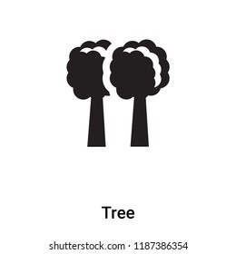 Tree icon vector isolated on white background, logo concept of Tree sign on transparent background, filled black symbol