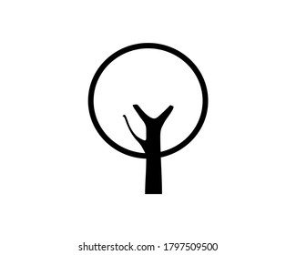 Baumsymbol, Vektorgrafik einzeln auf Weiß, einfach