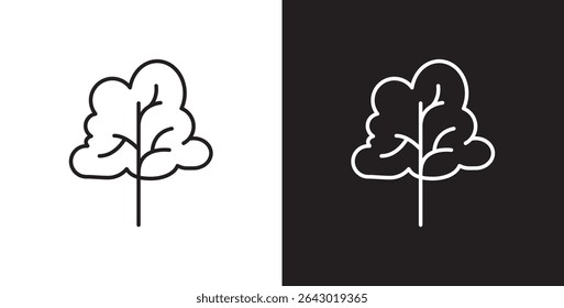 Tree icon vector. Icon of tree and leaf, Botanical icon, Tropical vector illustration in transparent and black background. 