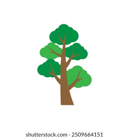 Vetor de ícone de árvore. Sinal de ilustração da planta. Símbolo ou logotipo do jardim.