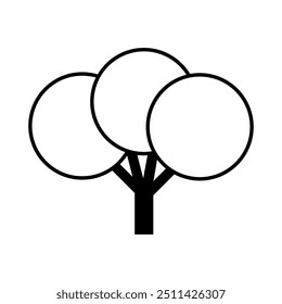 Vetor de ícone de árvore. Sinal de ilustração da planta. Símbolo ou logotipo do jardim.
