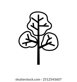 Vetor de ícone de árvore. Sinal de ilustração da planta. Símbolo ou logotipo do jardim.