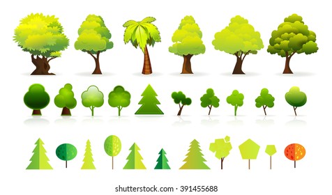 tree icon vector set collection