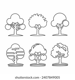 Tree icon. Tree vector set. Linear icon collection.
