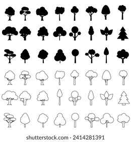Tree icon vector set. Nature illustration sign collection. green symbol.