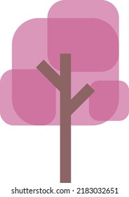 Tree icon vector square geometric symbol for nature, ecology and environment in a flat color illustration