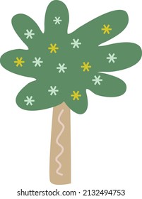 Baumsymbol, Vektorsymbol für Natur, Ökologie und Umwelt in einer flachen Farbgrafik