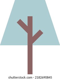 Tree icon vector trapezoid geometric symbol for nature, ecology and environment in a flat color illustration
