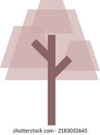 Tree icon vector trapezoid geometric symbol for nature, ecology and environment in a flat color illustration
