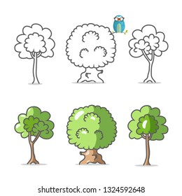 Tree Icon. Vector Trees Symbols Isolated on White Background.
