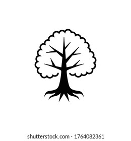 Baumsymbol, Vektorgrafik im trendigen, flachen Stil einzeln auf weißem Hintergrund