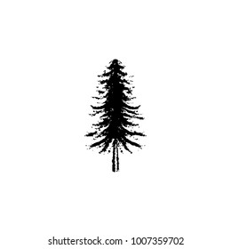 Tree icon vintage isolated on white background