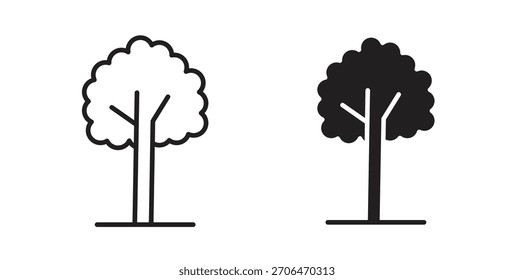 Icono de árbol para Sitios web y diseño plano minimalista móvil.
