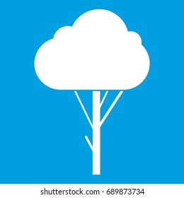 Tree icon white isolated on blue background vector illustration