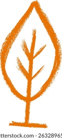 Tree Icons Crayon Chalk Drawing Vector