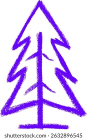 Tree Icons Crayon Chalk Drawing Vector